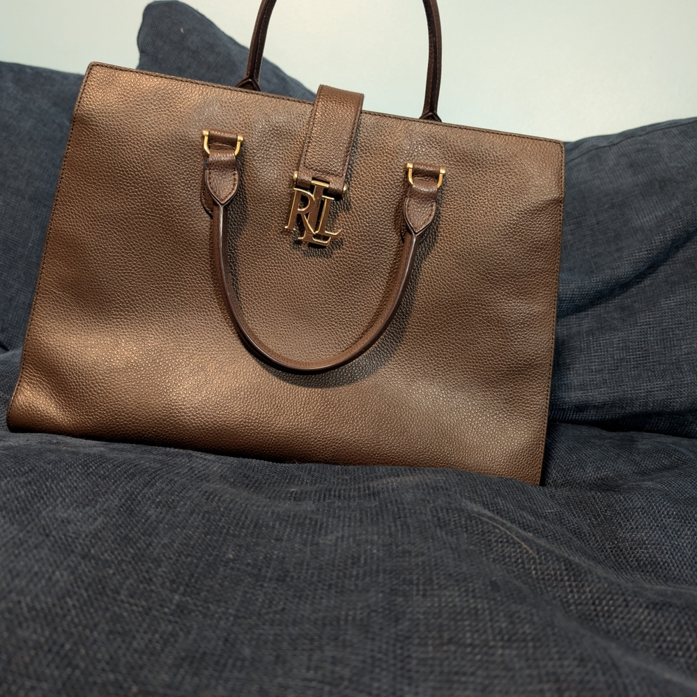Elegant Brown Leather Tote Bag